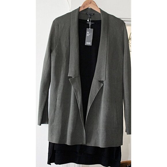 New w/Tags - Eileen Fisher Silk Cotton Interlock Notch Collar Jacket, Oregano, M - Picture 4 of 12